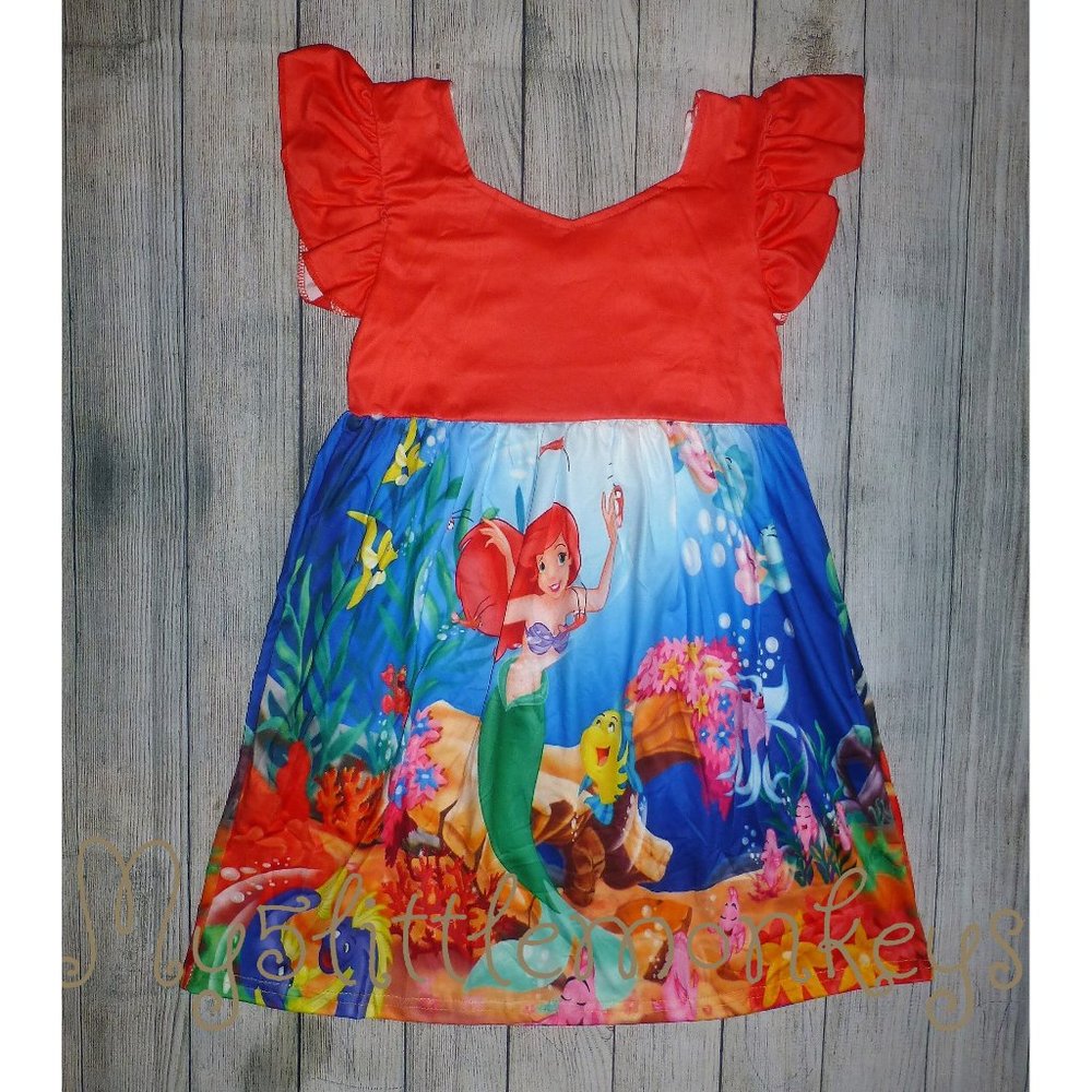 Boutique Ariel Little Mermaid Girls Dress